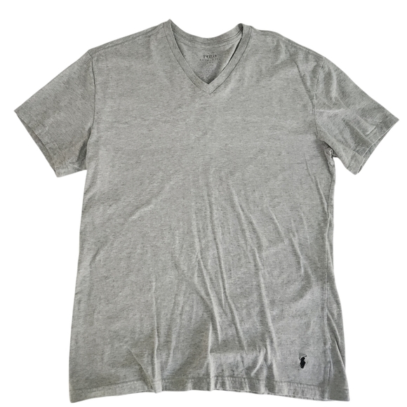 POLO RALPH LAUREN mens Slim Fit v-neck gray 100% cotton large - Picture 1 of 7